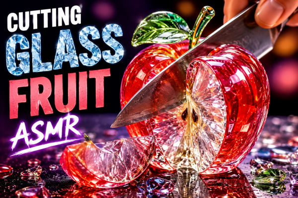 Cutting Glass Fruits Strawberry 🍓 ASMR #ai #aiart