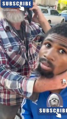 Guy Grabs a Kids By The Neck That Steal a Neighbors Bike
